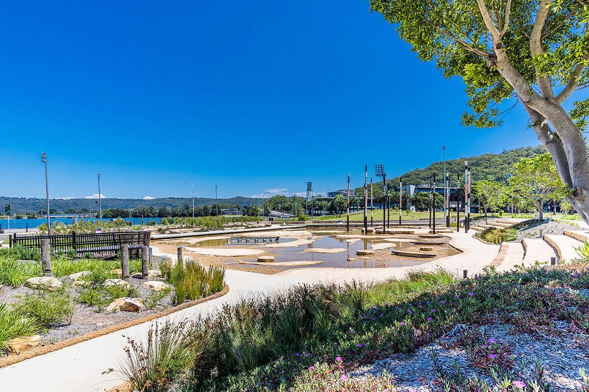 The nature-inspired Leagues Club Park in Gosford.